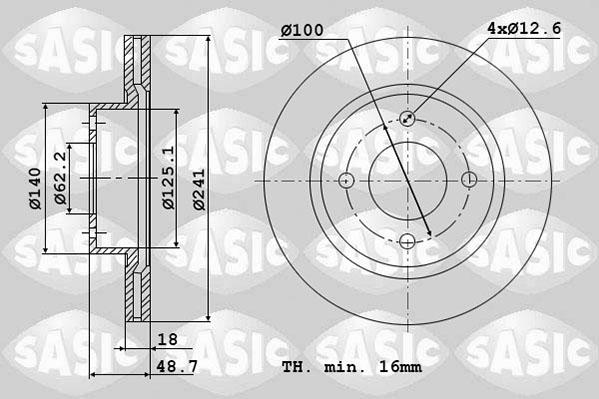 Sasic 6106335 - Гальмівний диск autozip.com.ua