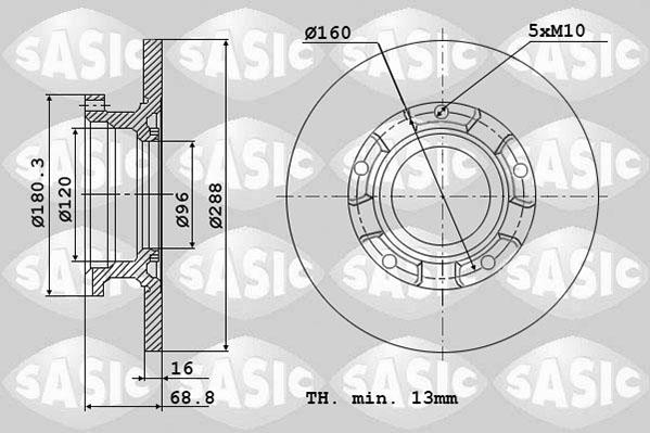 Sasic 6106298 - Гальмівний диск autozip.com.ua
