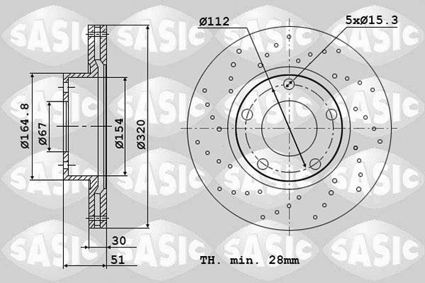 Sasic 6106241 - Гальмівний диск autozip.com.ua