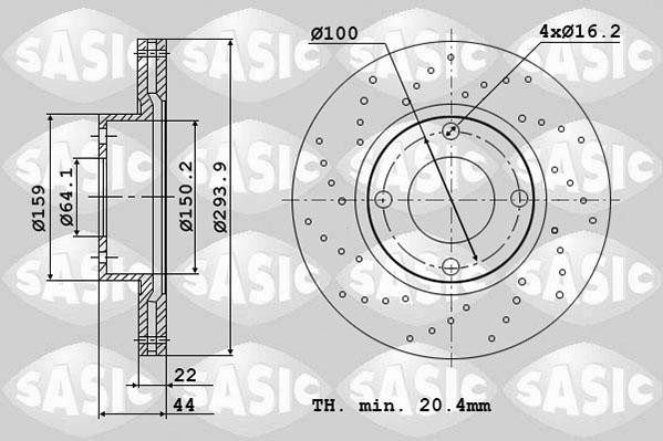 Sasic 6106247 - Гальмівний диск autozip.com.ua