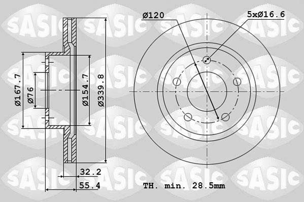 Sasic 6106284 - Гальмівний диск autozip.com.ua