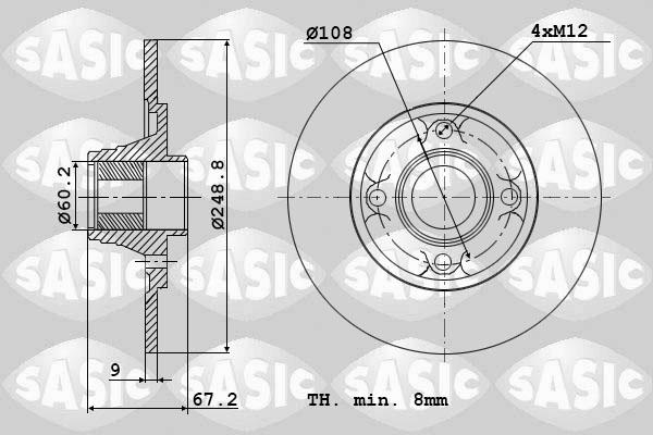 Sasic 6100005 - Гальмівний диск autozip.com.ua