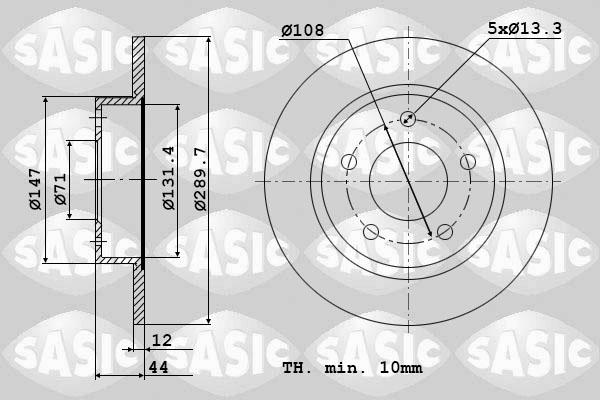 Sasic 6100028 - Гальмівний диск autozip.com.ua