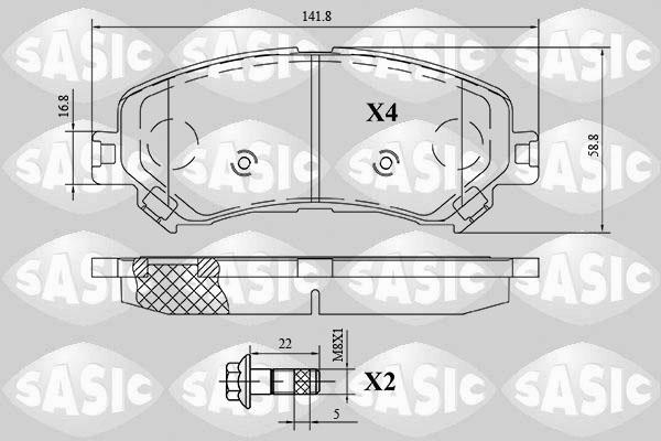 Sasic 6214045 - Гальмівні колодки, дискові гальма autozip.com.ua