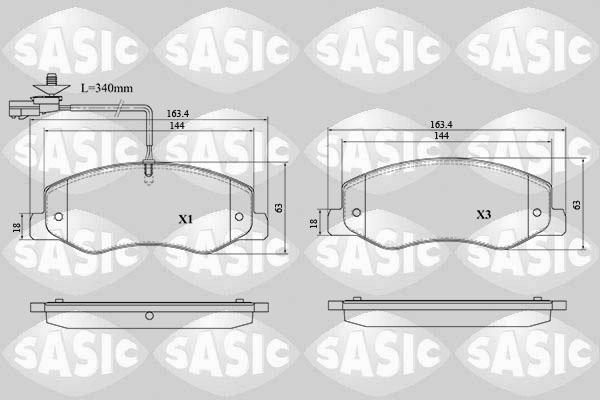 Sasic 6214042 - Гальмівні колодки, дискові гальма autozip.com.ua