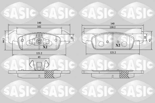 Sasic 6214050 - Гальмівні колодки, дискові гальма autozip.com.ua