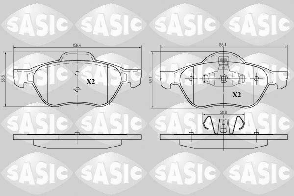 Sasic 6214019 - Гальмівні колодки, дискові гальма autozip.com.ua