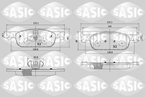 Sasic 6214037 - Гальмівні колодки, дискові гальма autozip.com.ua