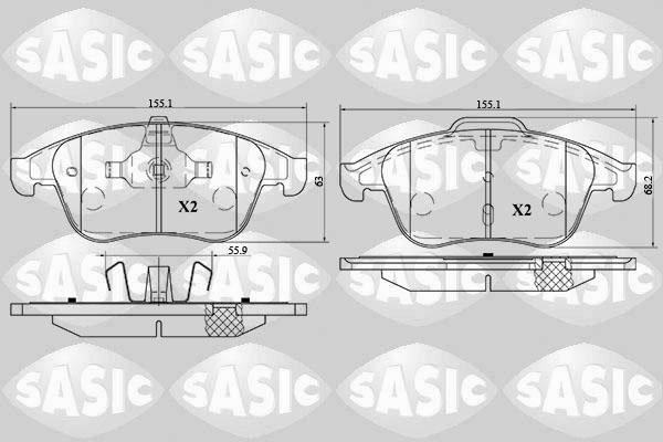 Sasic 6214026 - Гальмівні колодки, дискові гальма autozip.com.ua