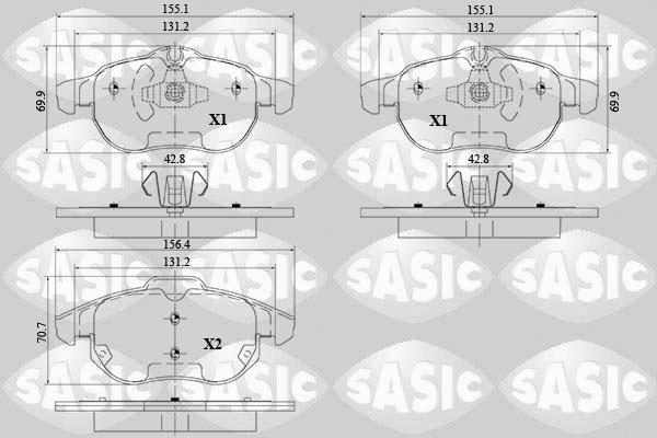 Sasic 6216095 - Гальмівні колодки, дискові гальма autozip.com.ua
