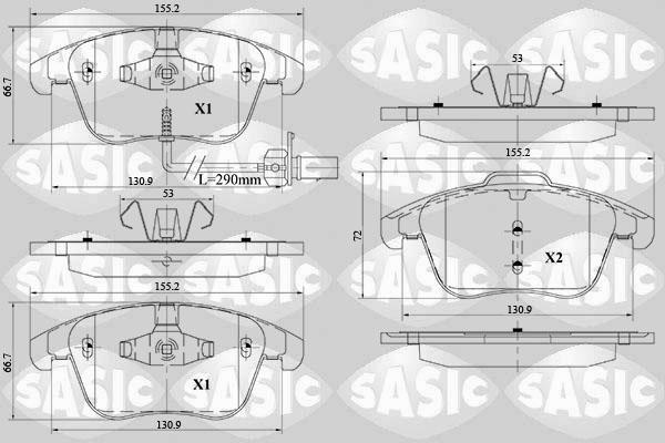 Sasic 6216092 - Гальмівні колодки, дискові гальма autozip.com.ua