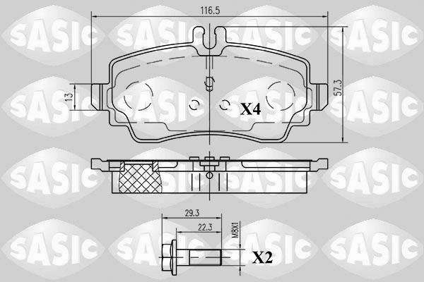 Sasic 6216044 - Гальмівні колодки, дискові гальма autozip.com.ua