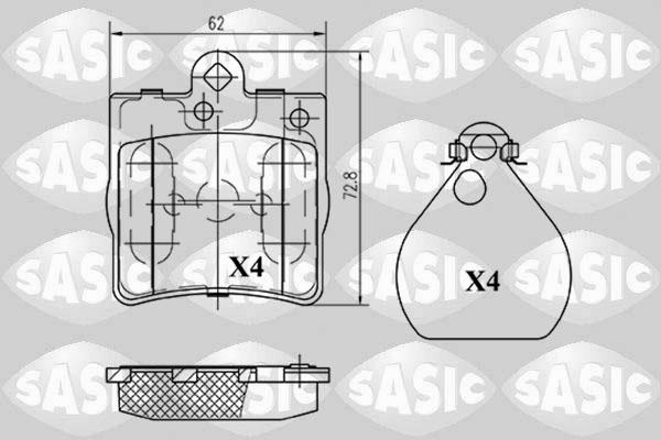 Sasic 6216048 - Гальмівні колодки, дискові гальма autozip.com.ua