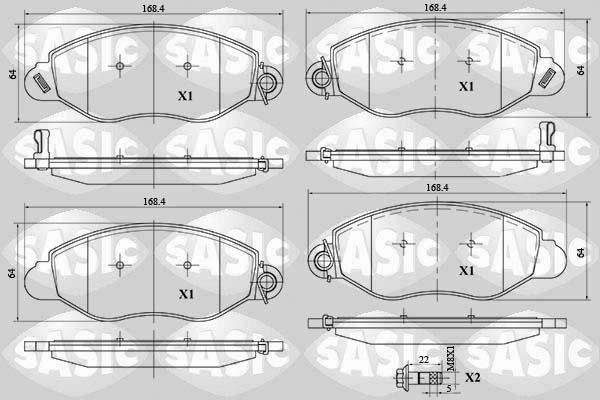 Sasic 6216058 - Гальмівні колодки, дискові гальма autozip.com.ua