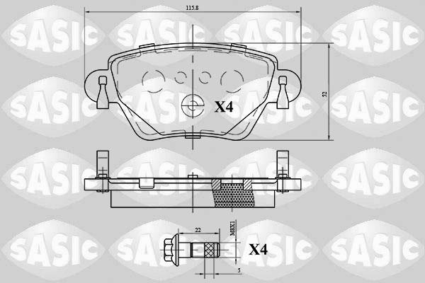 Sasic 6216069 - Гальмівні колодки, дискові гальма autozip.com.ua