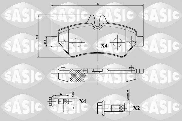 Sasic 6216060 - Гальмівні колодки, дискові гальма autozip.com.ua