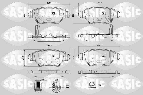 Sasic 6216063 - Гальмівні колодки, дискові гальма autozip.com.ua