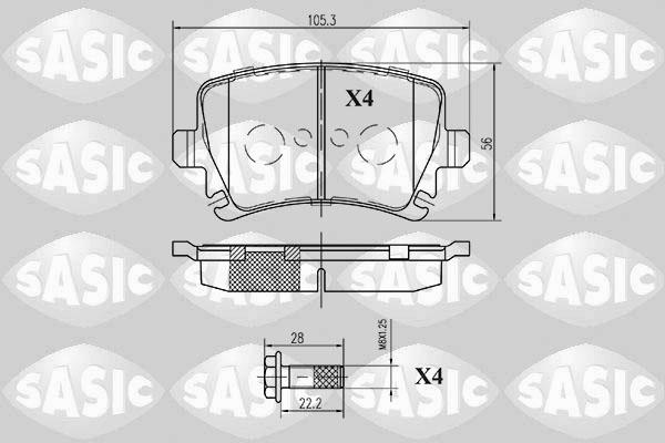 Sasic 6216003 - Гальмівні колодки, дискові гальма autozip.com.ua