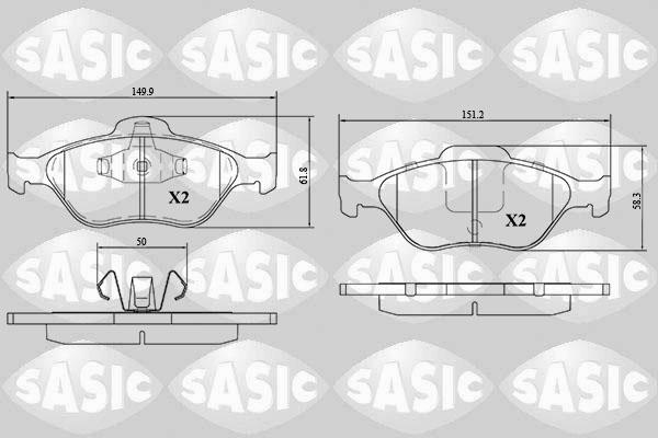 Sasic 6216007 - Гальмівні колодки, дискові гальма autozip.com.ua