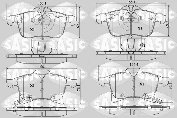 Sasic 6216014 - Гальмівні колодки, дискові гальма autozip.com.ua