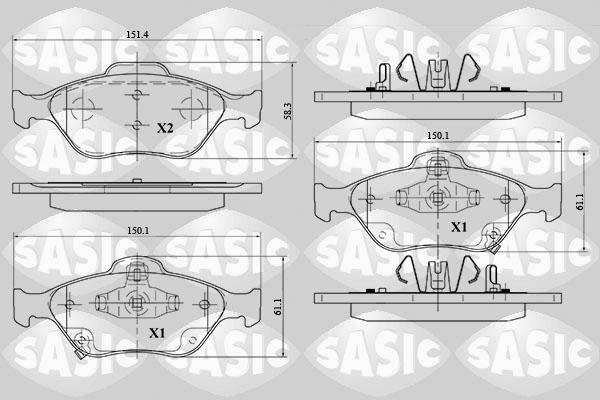 Sasic 6216015 - Гальмівні колодки, дискові гальма autozip.com.ua