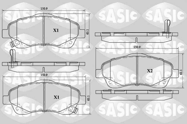 Sasic 6216017 - Гальмівні колодки, дискові гальма autozip.com.ua