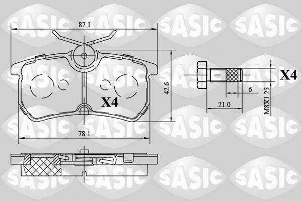 Sasic 6216083 - Гальмівні колодки, дискові гальма autozip.com.ua