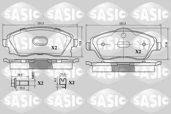 Sasic 6216024 - Гальмівні колодки, дискові гальма autozip.com.ua