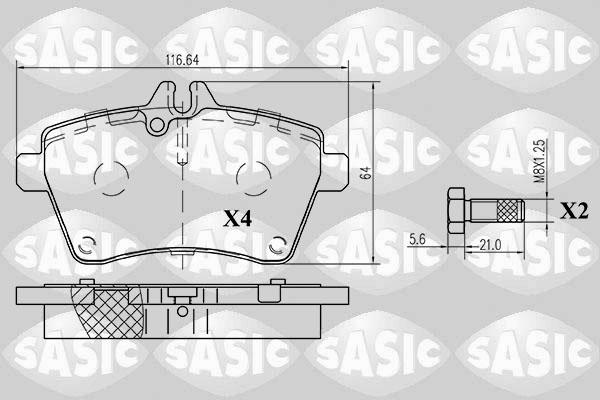 Sasic 6216020 - Гальмівні колодки, дискові гальма autozip.com.ua