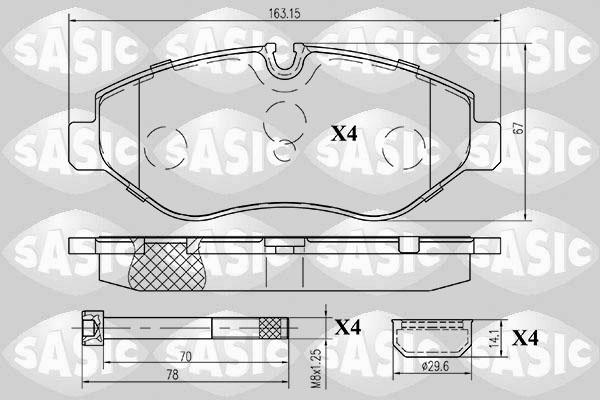 Sasic 6216022 - Гальмівні колодки, дискові гальма autozip.com.ua