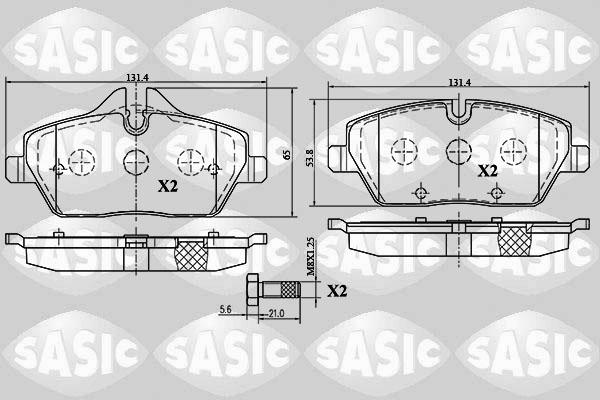 Sasic 6216027 - Гальмівні колодки, дискові гальма autozip.com.ua