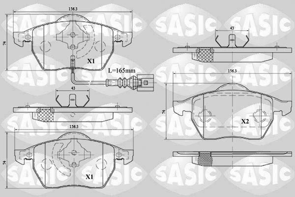 Sasic 6216079 - Гальмівні колодки, дискові гальма autozip.com.ua