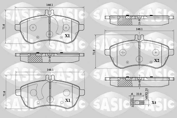 Sasic 6216070 - Гальмівні колодки, дискові гальма autozip.com.ua