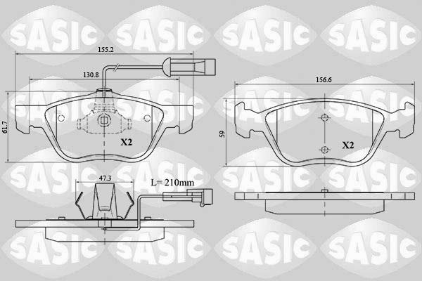 Sasic 6216072 - Гальмівні колодки, дискові гальма autozip.com.ua