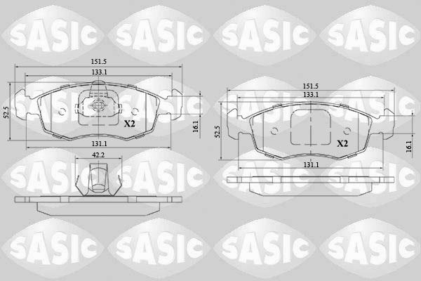 Sasic 6216144 - Гальмівні колодки, дискові гальма autozip.com.ua