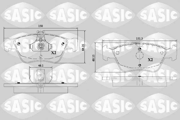 Sasic 6216151 - Гальмівні колодки, дискові гальма autozip.com.ua