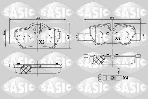 Sasic 6216165 - Гальмівні колодки, дискові гальма autozip.com.ua