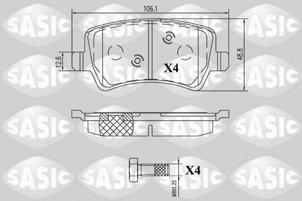 Sasic 6216160 - Гальмівні колодки, дискові гальма autozip.com.ua