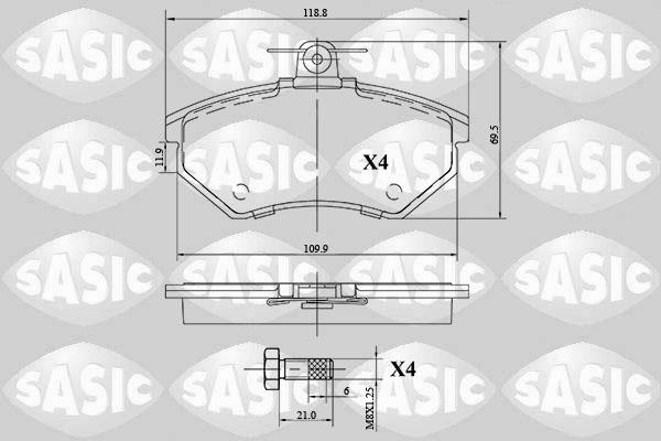 Sasic 6216101 - Гальмівні колодки, дискові гальма autozip.com.ua