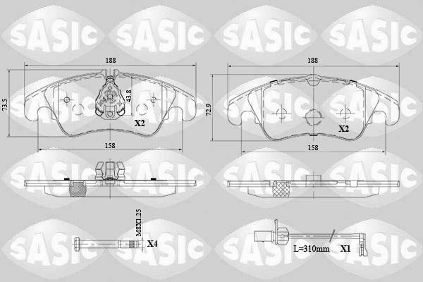 Sasic 6216103 - Гальмівні колодки, дискові гальма autozip.com.ua