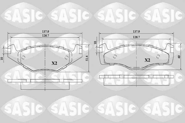 Sasic 6216102 - Гальмівні колодки, дискові гальма autozip.com.ua