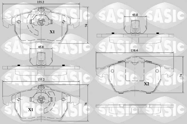 Sasic 6216114 - Гальмівні колодки, дискові гальма autozip.com.ua