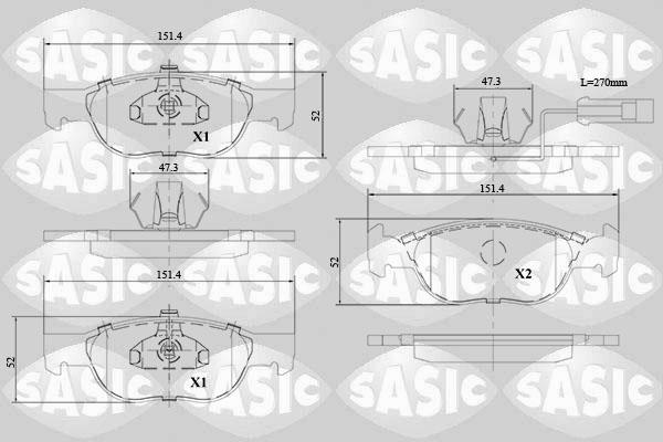 Sasic 6216134 - Гальмівні колодки, дискові гальма autozip.com.ua