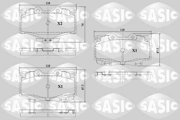 Sasic 6216129 - Гальмівні колодки, дискові гальма autozip.com.ua