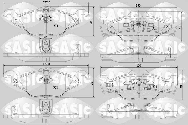 Sasic 6216120 - Гальмівні колодки, дискові гальма autozip.com.ua