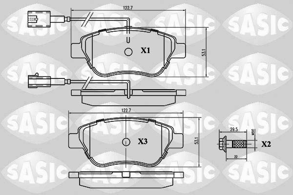 Sasic 6210015 - Гальмівні колодки, дискові гальма autozip.com.ua