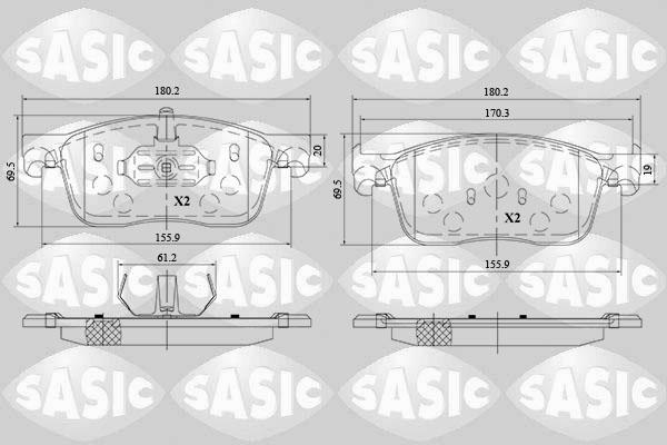 Sasic 6210082 - Гальмівні колодки, дискові гальма autozip.com.ua