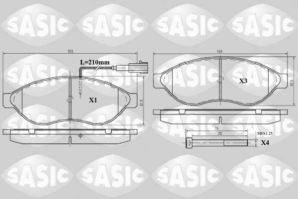 Sasic 6210021 - Гальмівні колодки, дискові гальма autozip.com.ua