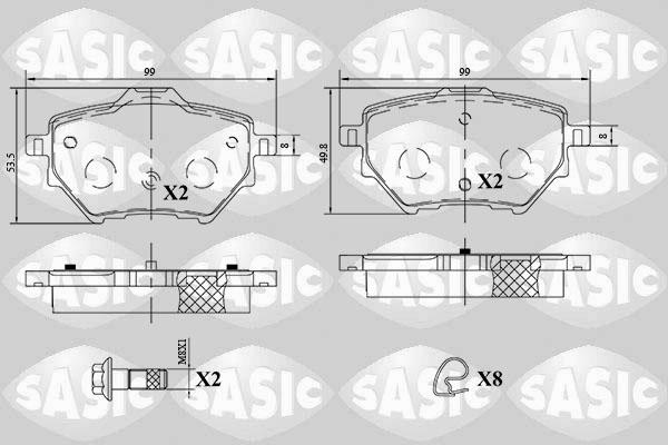 Sasic 6210076 - Гальмівні колодки, дискові гальма autozip.com.ua