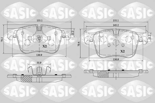 Sasic 6210077 - Гальмівні колодки, дискові гальма autozip.com.ua